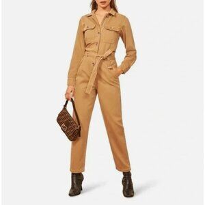 REFORMATION Kendall Desert Boiler Suit Jumpsuit Size 6 NEW NWT